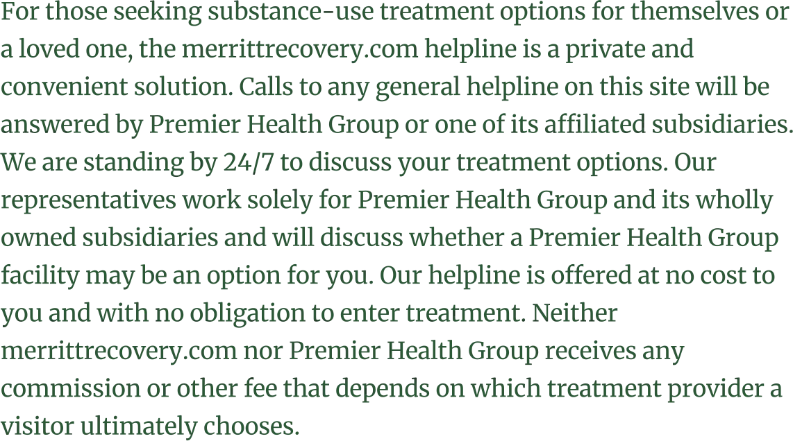 Disclosure: calls may be answered by an affiliated treatment provider; no referral fee is charged.